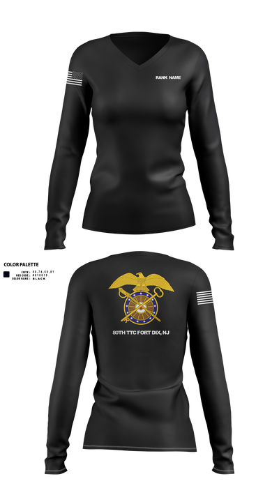 80th TTC 75224066 Women's Long Sleeve V-neck Shirt - 1