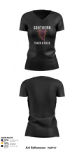 Southern Middle High School Track and Field 54886854 Women's Short Sleeve V-neck Shirt - 7