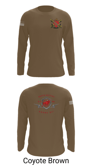 Long Sleeve Performance Shirt, Bravo Battery 3-7 FA, Army, Teamtime, Team time, sublimation, custom sports apparel, team uniforms, spirit wear, spiritwear, sports uniforms, custom shirts, team store, custom team store, fundraiser sports, apparel fundraiser