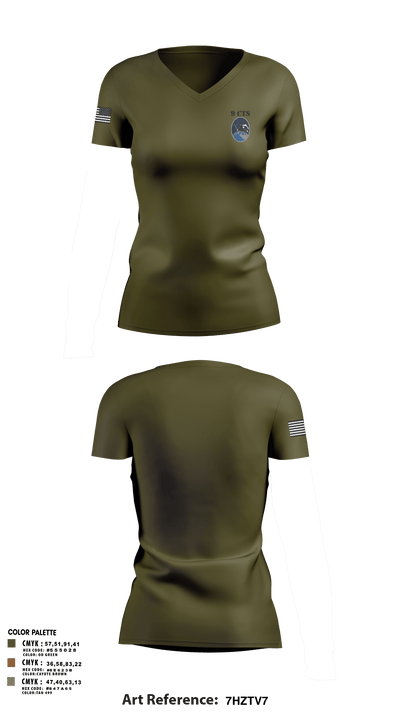 9 CTS Women's Short Sleeve V-neck Shirt - 1