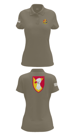 Womens Short Sleeve Performance Polo, 38th ADA BDE, Army, Teamtime, Team time, sublimation, custom sports apparel, team uniforms, spirit wear, spiritwear, sports uniforms, custom shirts, team store, custom team store, fundraiser sports, apparel fundraiser