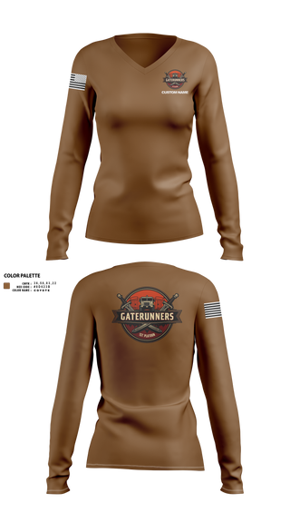 Womens Long Sleeve Vneck Shirt, C Co 541st, Army, Teamtime, Team time, sublimation, custom sports apparel, team uniforms, spirit wear, spiritwear, sports uniforms, custom shirts, team store, custom team store, fundraiser sports, apparel fundraiser