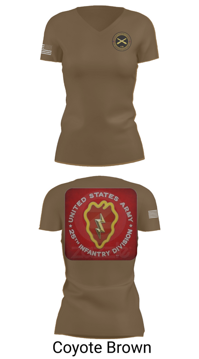 25th infantry division C-Btry 1/8 FA 8241745 Women's Short Sleeve V-neck Shirt - 8