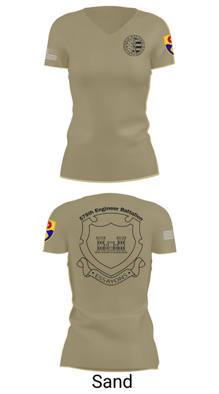 Womens Short Sleeve Vneck Shirt, 132d MRBC, 579th EN BN, 49th MP DIV, , Teamtime, Team time, sublimation, custom sports apparel, team uniforms, spirit wear, spiritwear, sports uniforms, custom shirts, team store, custom team store, fundraiser sports, apparel fundraiser