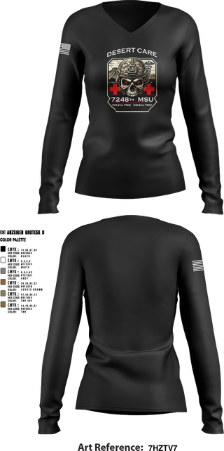 Womens Long Sleeve Vneck Shirt, 7248th MSU, , Teamtime, Team time, sublimation, custom sports apparel, team uniforms, spirit wear, spiritwear, sports uniforms, custom shirts, team store, custom team store, fundraiser sports, apparel fundraiser