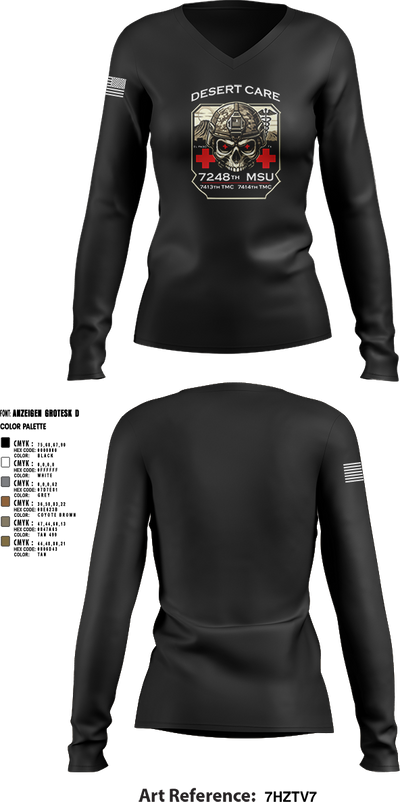 7248th MSU 46326477 Women's Long Sleeve V-neck Shirt - 6