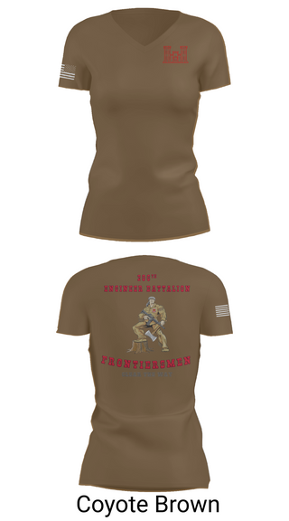 Womens Short Sleeve Vneck Shirt, 206th EN BN, , Teamtime, Team time, sublimation, custom sports apparel, team uniforms, spirit wear, spiritwear, sports uniforms, custom shirts, team store, custom team store, fundraiser sports, apparel fundraiser