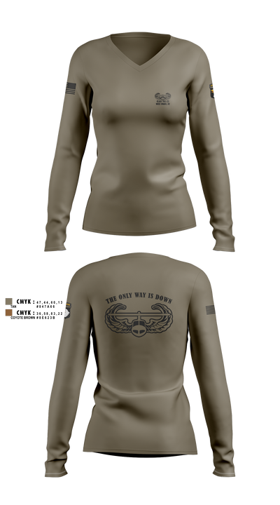 AASLT 10-25 Ft. Campbell, Kentucky 1453593 Women's Long Sleeve V-neck Shirt - 2