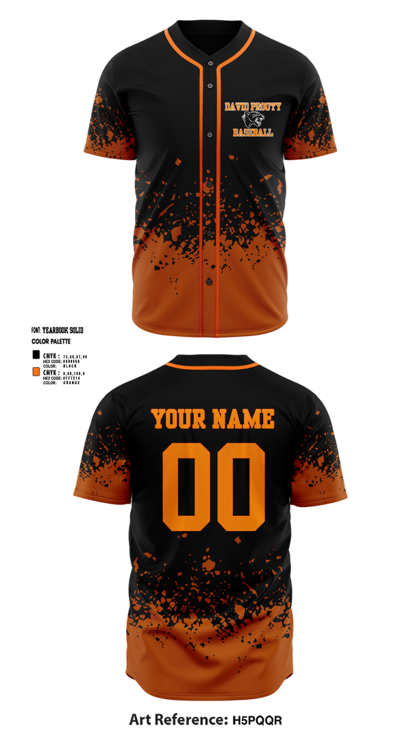 Full Button Baseball Jersey, David Prouty Panthers Baseball, Baseball, Teamtime, Team time, sublimation, custom sports apparel, team uniforms, spirit wear, spiritwear, sports uniforms, custom shirts, team store, custom team store, fundraiser sports, apparel fundraiser