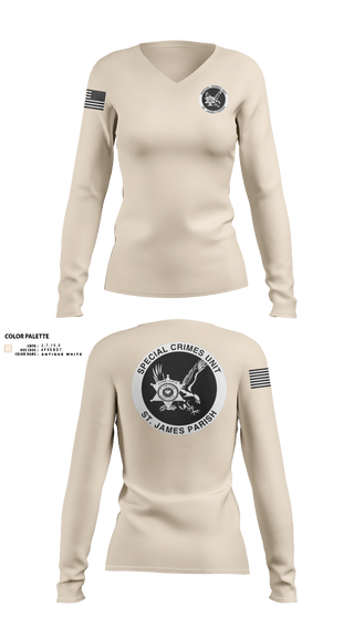 Womens Long Sleeve Vneck Shirt, Special Investigations Unit, , Teamtime, Team time, sublimation, custom sports apparel, team uniforms, spirit wear, spiritwear, sports uniforms, custom shirts, team store, custom team store, fundraiser sports, apparel fundraiser