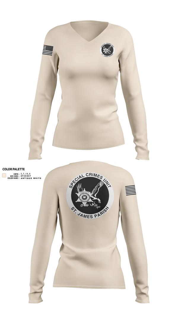 Womens Long Sleeve Vneck Shirt, Special Investigations Unit, , Teamtime, Team time, sublimation, custom sports apparel, team uniforms, spirit wear, spiritwear, sports uniforms, custom shirts, team store, custom team store, fundraiser sports, apparel fundraiser