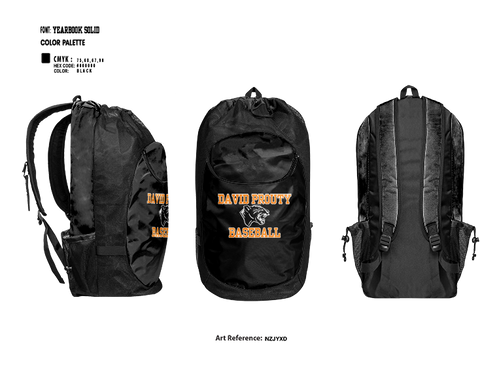 Gear Bag, David Prouty Panthers Baseball, Baseball, Teamtime, Team time, sublimation, custom sports apparel, team uniforms, spirit wear, spiritwear, sports uniforms, custom shirts, team store, custom team store, fundraiser sports, apparel fundraiser