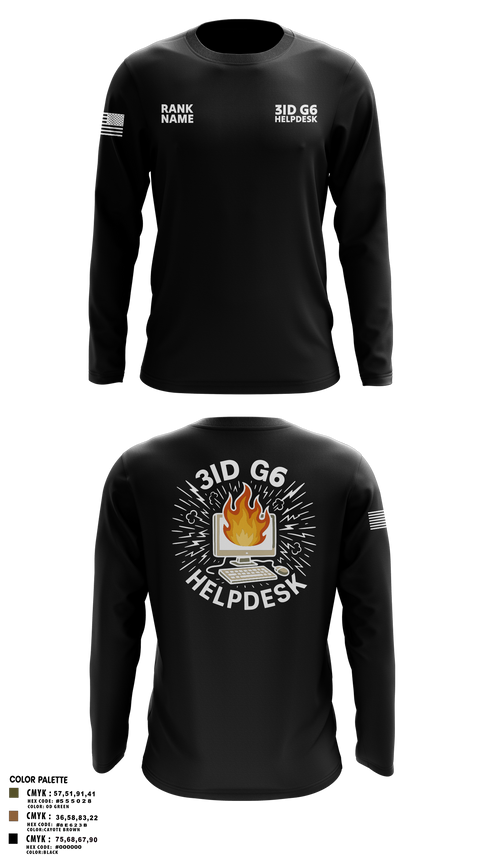 Long Sleeve Performance Shirt, 3ID G6 Helpdesk, , Teamtime, Team time, sublimation, custom sports apparel, team uniforms, spirit wear, spiritwear, sports uniforms, custom shirts, team store, custom team store, fundraiser sports, apparel fundraiser