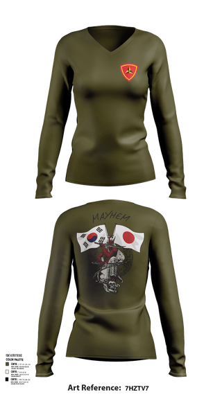 Womens Long Sleeve Vneck Shirt, 3/11 Mayhem, , Teamtime, Team time, sublimation, custom sports apparel, team uniforms, spirit wear, spiritwear, sports uniforms, custom shirts, team store, custom team store, fundraiser sports, apparel fundraiser
