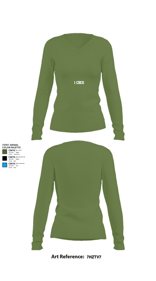 Womens Long Sleeve Vneck Shirt, 1 CBCS, Air Force, Teamtime, Team time, sublimation, custom sports apparel, team uniforms, spirit wear, spiritwear, sports uniforms, custom shirts, team store, custom team store, fundraiser sports, apparel fundraiser