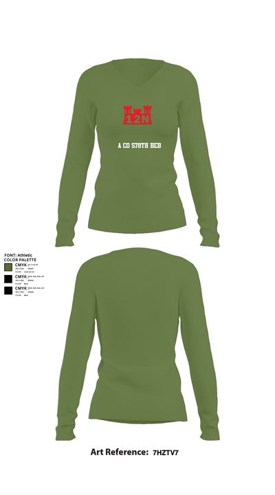 A co 578th BEB 4198260 Women's Long Sleeve V-neck Shirt - 40