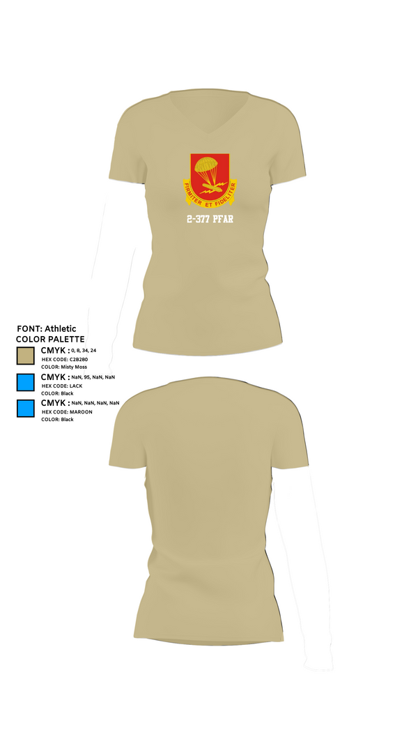 Womens Short Sleeve Vneck Shirt, 2-377 PFAR, Army, Teamtime, Team time, sublimation, custom sports apparel, team uniforms, spirit wear, spiritwear, sports uniforms, custom shirts, team store, custom team store, fundraiser sports, apparel fundraiser