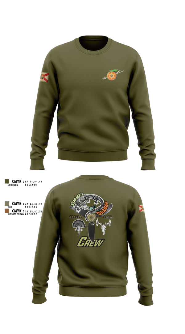 Crew Neck Sweatshirt, Seminole / Orange Crew, , Teamtime, Team time, sublimation, custom sports apparel, team uniforms, spirit wear, spiritwear, sports uniforms, custom shirts, team store, custom team store, fundraiser sports, apparel fundraiser