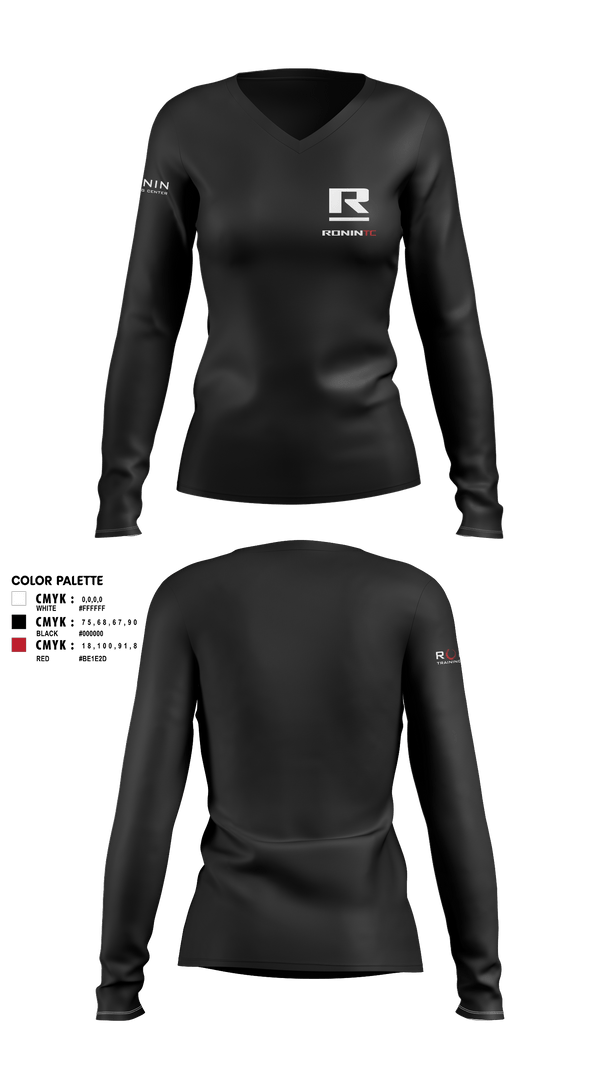 Womens Long Sleeve Vneck Shirt, Ronin TC, , Teamtime, Team time, sublimation, custom sports apparel, team uniforms, spirit wear, spiritwear, sports uniforms, custom shirts, team store, custom team store, fundraiser sports, apparel fundraiser