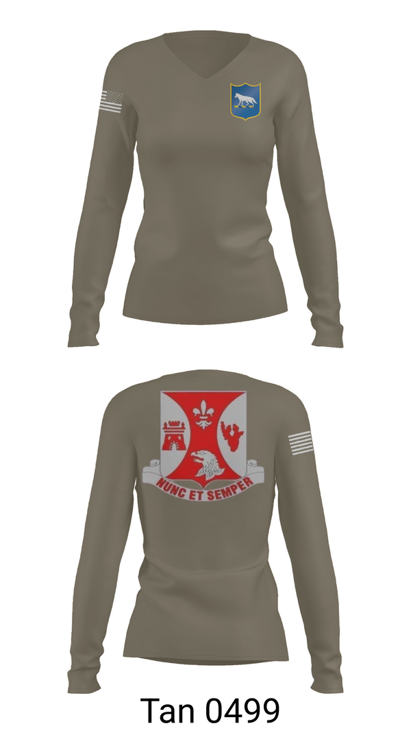 Womens Long Sleeve Vneck Shirt, 2/196th RTI, , Teamtime, Team time, sublimation, custom sports apparel, team uniforms, spirit wear, spiritwear, sports uniforms, custom shirts, team store, custom team store, fundraiser sports, apparel fundraiser
