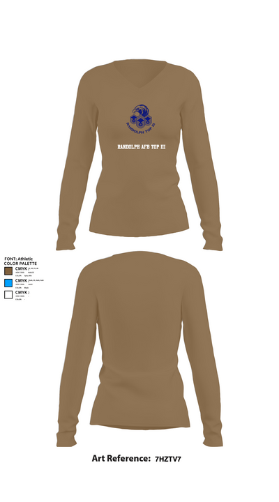 Randolph AFB Top III 66201325 Women's Long Sleeve V-neck Shirt - 2
