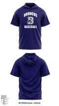 Burrillville High School Broncos Baseball 5359467 Short Sleeve Performance Shirt with hood - 1