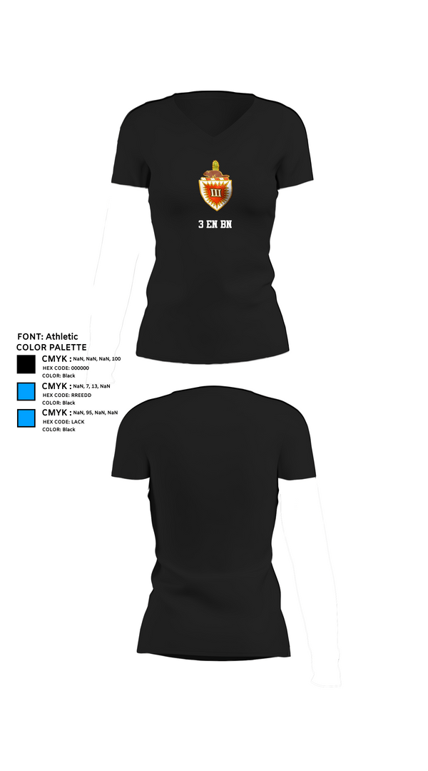 Womens Short Sleeve Vneck Shirt, 3 EN BN, , Teamtime, Team time, sublimation, custom sports apparel, team uniforms, spirit wear, spiritwear, sports uniforms, custom shirts, team store, custom team store, fundraiser sports, apparel fundraiser