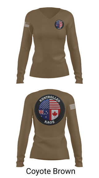 Womens Long Sleeve Vneck Shirt, Kontrolled Kaos, E-Sports, Teamtime, Team time, sublimation, custom sports apparel, team uniforms, spirit wear, spiritwear, sports uniforms, custom shirts, team store, custom team store, fundraiser sports, apparel fundraiser