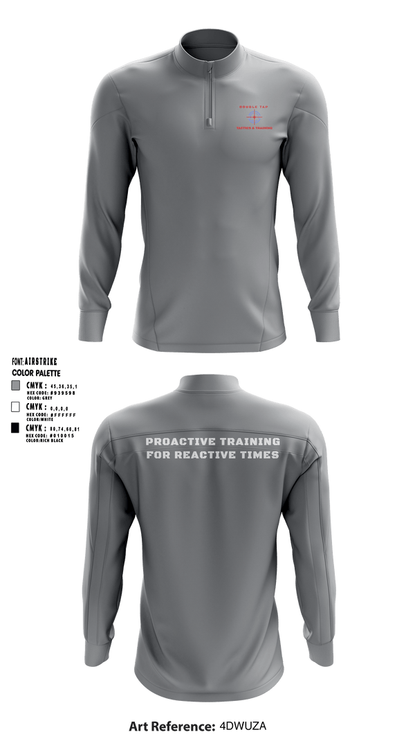 Quarter Zip Jacket, Double Tap Tactics, , Teamtime, Team time, sublimation, custom sports apparel, team uniforms, spirit wear, spiritwear, sports uniforms, custom shirts, team store, custom team store, fundraiser sports, apparel fundraiser
