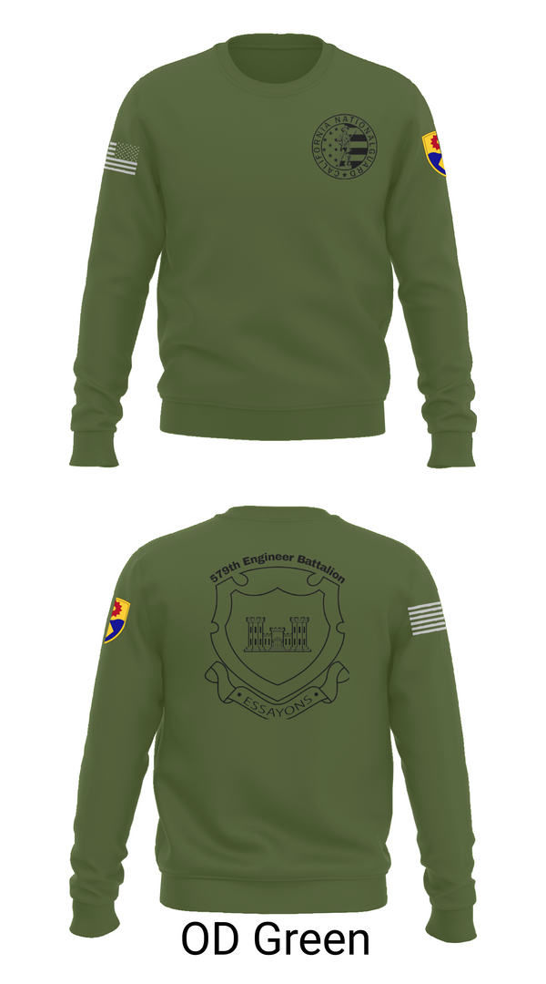 Crew Neck Sweatshirt, 132d MRBC, 579th EN BN, 49th MP DIV, , Teamtime, Team time, sublimation, custom sports apparel, team uniforms, spirit wear, spiritwear, sports uniforms, custom shirts, team store, custom team store, fundraiser sports, apparel fundraiser