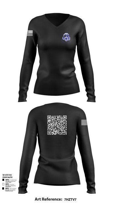 Randolph AFB Top III 66201325 Women's Long Sleeve V-neck Shirt - 105
