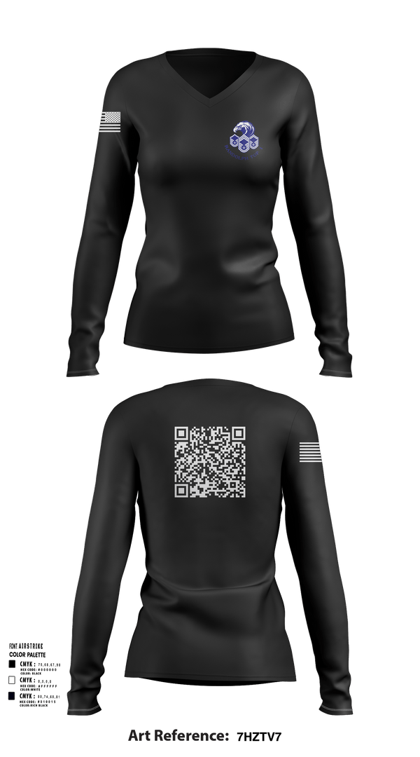 Womens Long Sleeve Vneck Shirt, Randolph AFB Top III, , Teamtime, Team time, sublimation, custom sports apparel, team uniforms, spirit wear, spiritwear, sports uniforms, custom shirts, team store, custom team store, fundraiser sports, apparel fundraiser