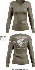 Pershing Rifles Troop L-1 10347059 Women's Long Sleeve V-neck Shirt - 153