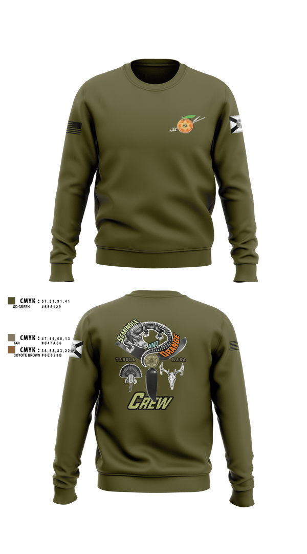 Crew Neck Sweatshirt, Seminole / Orange Crew, , Teamtime, Team time, sublimation, custom sports apparel, team uniforms, spirit wear, spiritwear, sports uniforms, custom shirts, team store, custom team store, fundraiser sports, apparel fundraiser