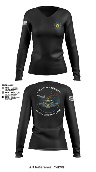 Womens Long Sleeve Vneck Shirt, ISA Air base Fire Dept., Fire Department, Teamtime, Team time, sublimation, custom sports apparel, team uniforms, spirit wear, spiritwear, sports uniforms, custom shirts, team store, custom team store, fundraiser sports, apparel fundraiser