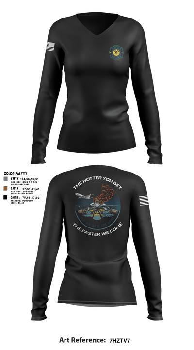 ISA Air base Fire Dept. 19172110 Women's Long Sleeve V-neck Shirt - 65