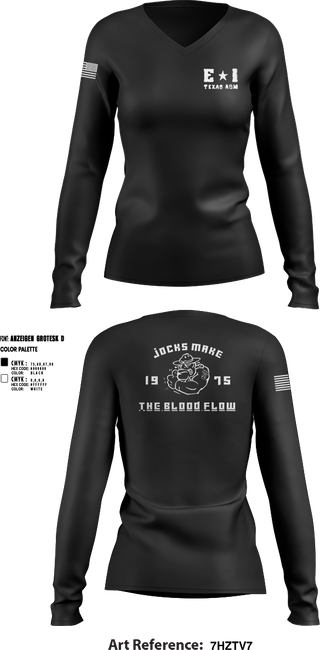 Womens Long Sleeve Vneck Shirt, E-1 Jocks D1, , Teamtime, Team time, sublimation, custom sports apparel, team uniforms, spirit wear, spiritwear, sports uniforms, custom shirts, team store, custom team store, fundraiser sports, apparel fundraiser