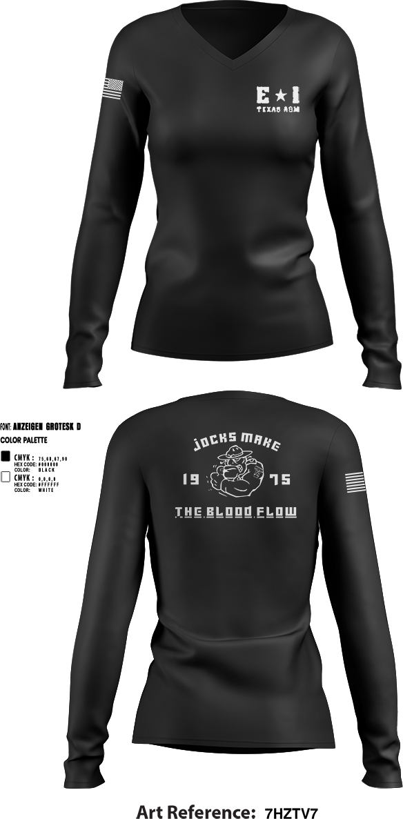 Womens Long Sleeve Vneck Shirt, E-1 Jocks D1, , Teamtime, Team time, sublimation, custom sports apparel, team uniforms, spirit wear, spiritwear, sports uniforms, custom shirts, team store, custom team store, fundraiser sports, apparel fundraiser