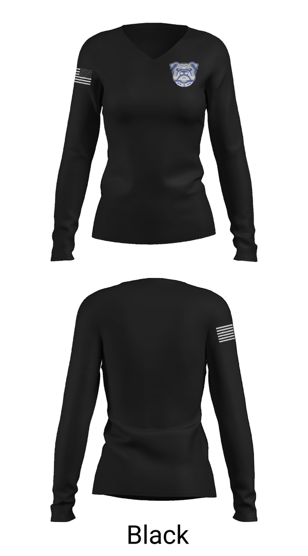 Womens Long Sleeve Vneck Shirt, Bate Middle School (John W. Bate) Baseball, Baseball, Teamtime, Team time, sublimation, custom sports apparel, team uniforms, spirit wear, spiritwear, sports uniforms, custom shirts, team store, custom team store, fundraiser sports, apparel fundraiser