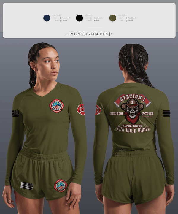 Womens Long Sleeve Vneck Shirt, PVFR, Fire Department, Teamtime, Team time, sublimation, custom sports apparel, team uniforms, spirit wear, spiritwear, sports uniforms, custom shirts, team store, custom team store, fundraiser sports, apparel fundraiser