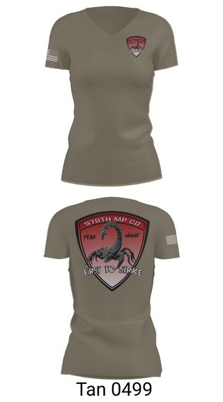 Womens Short Sleeve Vneck Shirt, 978th Military Police Company, , Teamtime, Team time, sublimation, custom sports apparel, team uniforms, spirit wear, spiritwear, sports uniforms, custom shirts, team store, custom team store, fundraiser sports, apparel fundraiser
