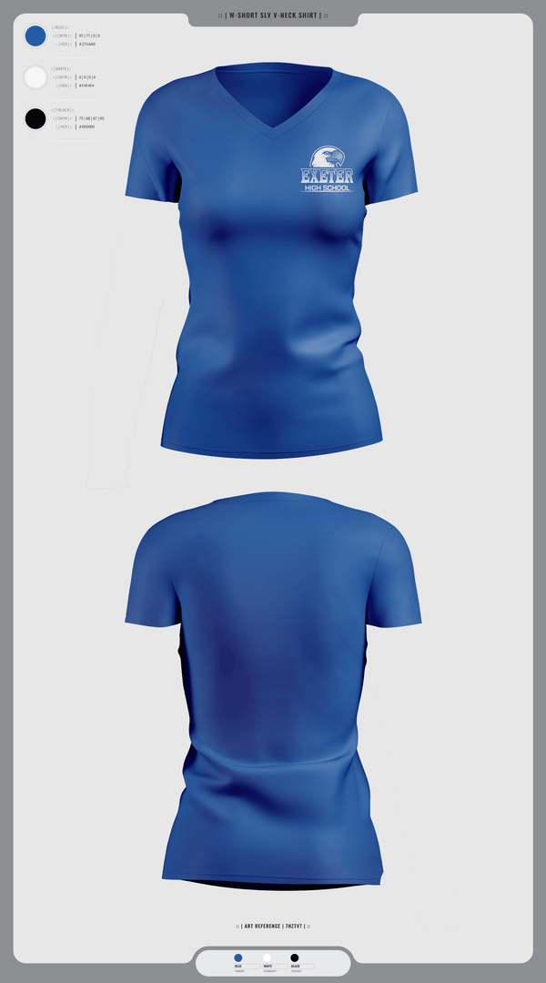 Womens Short Sleeve Vneck Shirt, Exeter Township Senior High School Field Hockey, Field Hockey, Teamtime, Team time, sublimation, custom sports apparel, team uniforms, spirit wear, spiritwear, sports uniforms, custom shirts, team store, custom team store, fundraiser sports, apparel fundraiser