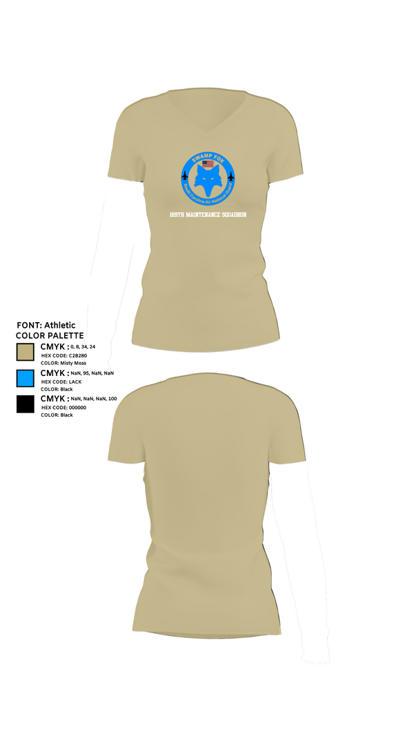 Womens Short Sleeve Vneck Shirt, 169th Maintenance Squadron, , Teamtime, Team time, sublimation, custom sports apparel, team uniforms, spirit wear, spiritwear, sports uniforms, custom shirts, team store, custom team store, fundraiser sports, apparel fundraiser
