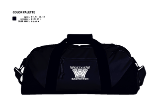Duffle Bag, Westview Badminton, Spirit Store, Teamtime, Team time, sublimation, custom sports apparel, team uniforms, spirit wear, spiritwear, sports uniforms, custom shirts, team store, custom team store, fundraiser sports, apparel fundraiser