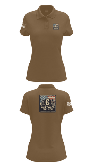 Womens Short Sleeve Performance Polo, Hollywood Division, Police, Teamtime, Team time, sublimation, custom sports apparel, team uniforms, spirit wear, spiritwear, sports uniforms, custom shirts, team store, custom team store, fundraiser sports, apparel fundraiser