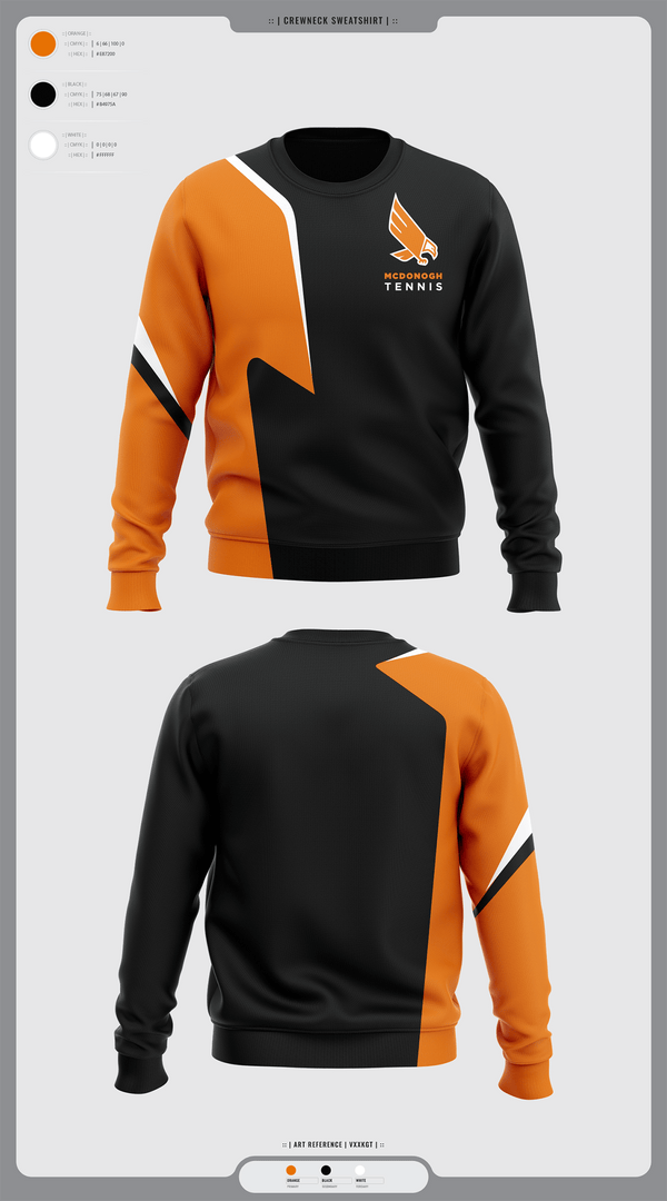 Crew Neck Sweatshirt, Mcdonogh Boys Tennis, Tennis, Teamtime, Team time, sublimation, custom sports apparel, team uniforms, spirit wear, spiritwear, sports uniforms, custom shirts, team store, custom team store, fundraiser sports, apparel fundraiser