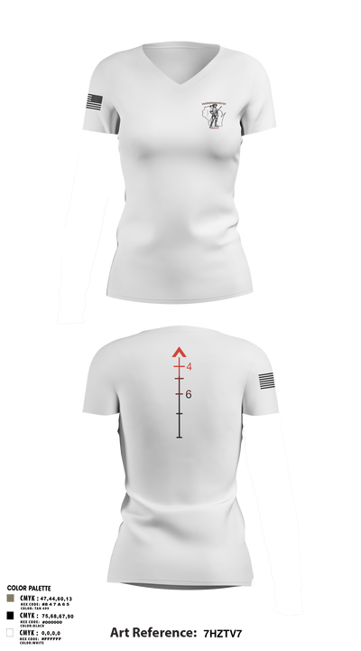 WIARNG Marksmanship 12854544 Women's Short Sleeve V-neck Shirt - 106