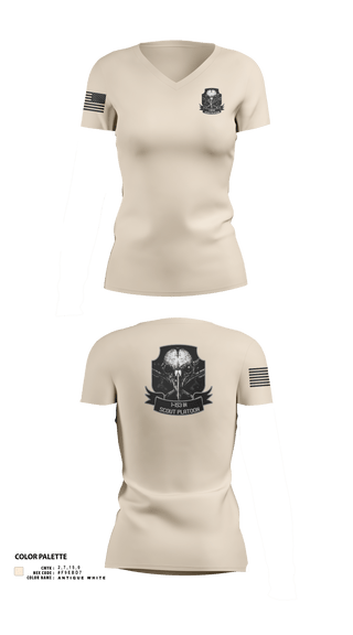 Womens Short Sleeve Vneck Shirt, 1-153 IN Scout Platoon, National Guard, Teamtime, Team time, sublimation, custom sports apparel, team uniforms, spirit wear, spiritwear, sports uniforms, custom shirts, team store, custom team store, fundraiser sports, apparel fundraiser