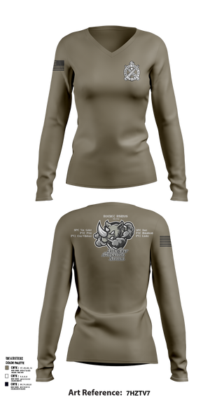 Womens Long Sleeve Vneck Shirt, Rocket Rhinos, , Teamtime, Team time, sublimation, custom sports apparel, team uniforms, spirit wear, spiritwear, sports uniforms, custom shirts, team store, custom team store, fundraiser sports, apparel fundraiser