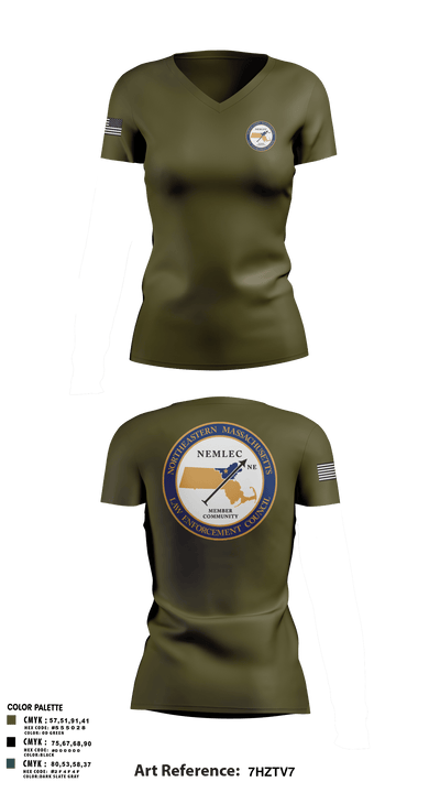 NEMLEC Women's Short Sleeve V-neck Shirt - 1